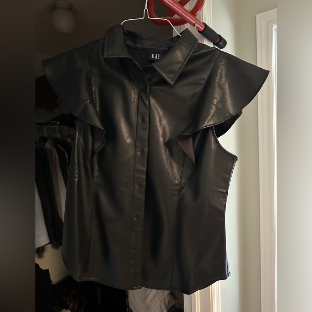 Vegan leather top